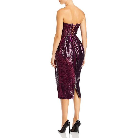 Bronx And Banco Womens Maraya Pink Corset Seamed Cocktail and Party Dress - Picture 2 of 3